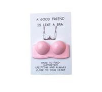 Divertente regalo per migliore amico, piccolo abbraccio tascabile, con scritta "A Good Friend is Like A Bra Greeting with Hug Positive Pocket Token Bra Card", carino