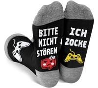 Divertente regalo per uomini, calzini da gioco con scritta in lingua tedesca "Bitte nicht Stören Ich Zocke, calzini da giocatore, regalo di Natale per adolescenti, ragazze, amici, compleanno, 43-46,