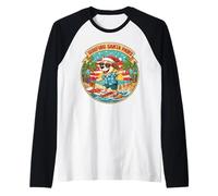 Divertente Regalo per Uomini e Donne con Design Natalizio con Cucciolo di Cane Maglia con Maniche Raglan