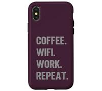 Divertente regalo WFH Coffee WiFi Work Repeat Remote Worker Custodia per iPhone X/XS