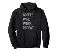 Divertente Regalo WFH Coffee WiFi Work Repeat Remote Worker Felpa con Cappuccio
