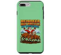Divertente renna di Natale fango wrestling Babbo Natale vacanza Custodia per iPhone 7 Plus/8 Plus