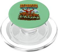 Divertente renna di Natale fango wrestling Babbo Natale vacanza PopSockets PopGrip per MagSafe