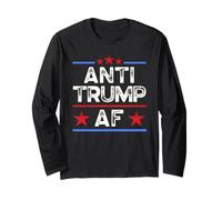 Divertente Retro Anti-Trump AF, Anti Fascismo, PRO Diritti Umani Maglia a Manica