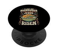 Divertente Retro Christian Baker Lievitazione naturale come il mio Gesù Risorto PopSockets PopGrip Adesivo