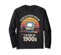 Divertente Retro Detto Paziente 1900s Vintage Computer Donne Uomini Maglia a Manica