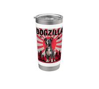 Divertente Retro Giapponese Dogzilla Kangal Amante Del Cane Bicchiere termico in acciaio inox doppia parete