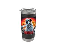 Divertente retrò giapponese Dogzilla San Bernardo amante dei cani Bicchiere termico in acciaio inox doppia parete