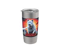 Divertente retrò giapponese Dogzilla Westie amante dei cani Bicchiere termico in acciaio inox doppia parete
