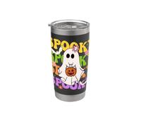 Divertente Retro Groovy Ghost Halloween Costume Spooky Vibes Bambini Bicchiere termico in acciaio inox doppia parete