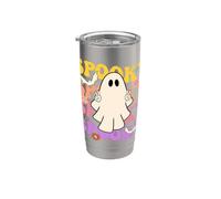 Divertente Retro Groovy Ghost Halloween Costume Spooky Vibes Bambini Bicchiere termico in acciaio inox doppia parete