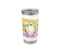 Divertente retrò Groovy Ghost Halloween Costume Spooky Vibes Bicchiere termico in acciaio inox doppia parete