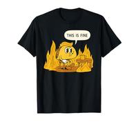Divertente Retro Orange Taco Meme This Is Fine Parodia Maglietta