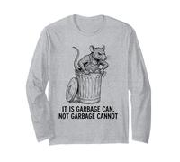 Divertente Retro Rat Garbage Can Non Garbage Cannot Street Survivor Maglia a Manica