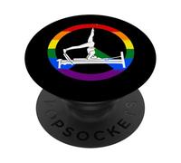 Divertente riformatore pilates con segno di pace LGBT PopSockets PopGrip Adesivo