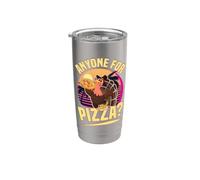 Divertente Ringraziamento Tacchino Pizza Chiunque Per Pizza Italiano Mangiare Bicchiere termico in acciaio inox doppia parete