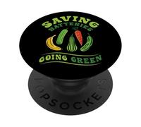 Divertente Risparmiare le batterie Diventare verdi Umorismo PopSockets PopGrip Adesivo