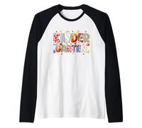 Divertente Ritorno a Scuola Vibes Kidergarten Sport Bambini Insegnante Maglia con Maniche Raglan