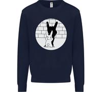 Divertente Rock N Roll Saluto Coniglio Silhouette Felpa Per Bambini