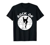 Divertente Rock On Bunny Coniglio Ombra Puppet Rock N Roll Mano Maglietta