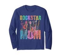 Divertente rockstar mamma Rockin' Mommy Squad Mamma Compleanno Maglia a Manica