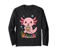 Divertente Rosa Axolotl Bere Boba Tea Adorabile Kawaii Pet Maglia a Manica