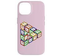 Divertente Rosso Blu Giallo Verde Blocchi Giocattolo Triangolo Cartoon Custodia per iPhone 14