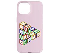 Divertente Rosso Blu Giallo Verde Blocchi Giocattolo Triangolo Cartoon Custodia per iPhone 15
