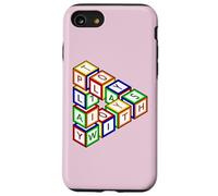 Divertente Rosso Blu Giallo Verde Blocchi Giocattolo Triangolo Cartoon Custodia per iPhone SE (2020) / 7/8