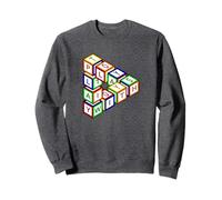 Divertente Rosso Blu Giallo Verde Blocchi Giocattolo Triangolo Cartoon Felpa