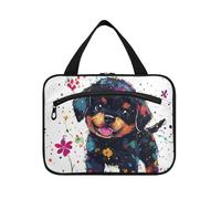 Divertente Rottweiler Dog Art Painting Hanging Travel Size articoli da toeletta per gli uomini con gancio, designer carino kit da barba borse per uomini per gli elementi essenziali per le donne in