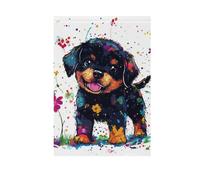 Divertente Rottweiler Dog Art Pittura all'aperto bandiere da cortile bandiere esterne banner per la decorazione del patio 28x40 doppia faccia