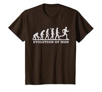 Divertente Running Runner Evolution Man Maglietta, Bambini, Marrone, 6 Anni