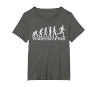 Divertente Running Runner Evolution Man Maglietta, Donna Plus-Size, Asfalto, 3X