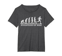 Divertente Running Runner Evolution Man Maglietta, Donna Plus-Size, Grigio Scuro, 5X