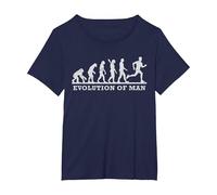 Divertente Running Runner Evolution Man Maglietta, Donna Plus-Size, Navy, 6X
