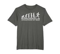 Divertente Running Runner Evolution Man Maglietta, Uomo Taglie Grandi, Asfalto, 4X Tall
