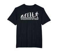 Divertente Running Runner Evolution Man Maglietta, Uomo Taglie Grandi, Nero, 5X Tall