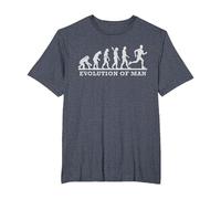 Divertente Running Runner Evolution Man Maglietta, Uomo Taglie Grandi, Pervinca, 4X Tall