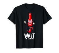 Divertente Salsa Aspetta STO arrivando Hot Chili Salsa Amante Cibo Maglietta