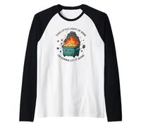 Divertente Salute Mentale Emozionale Dumpster Fire Maglia con Maniche Raglan