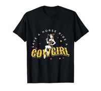 Divertente Salvare Un Cavallo Cavalcata Una Cowgirl Maglietta