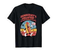 Divertente sandwich hotdog 4 luglio Democrazia Citazione Maglietta