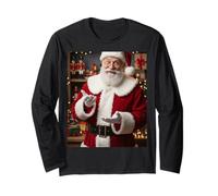 Divertente Santa Sei Sette Scrollando Mano 6 7 Gesto Maglia a Manica