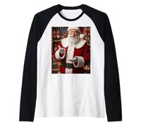 Divertente Santa Sei Sette Scrollando Mano 6 7 Gesto Maglia con Maniche Raglan