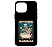 Divertente sarcasmo Tarocchi Scheletro Live Laugh Toaster Bath Custodia per iPhone 16 Pro Max