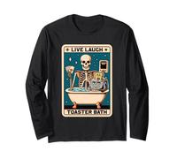 Divertente Sarcasmo Tarocchi Scheletro Live Laugh Toaster Bath Maglia a Manica