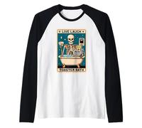Divertente Sarcasmo Tarocchi Scheletro Live Laugh Toaster Bath Maglia con Maniche Raglan