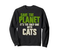 Divertente Sarcastico Citazione Ambiente Save The Planet Cats Mom Felpa