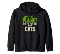 Divertente Sarcastico Citazione Ambiente Save The Planet Cats Mom Felpa con Cappuccio